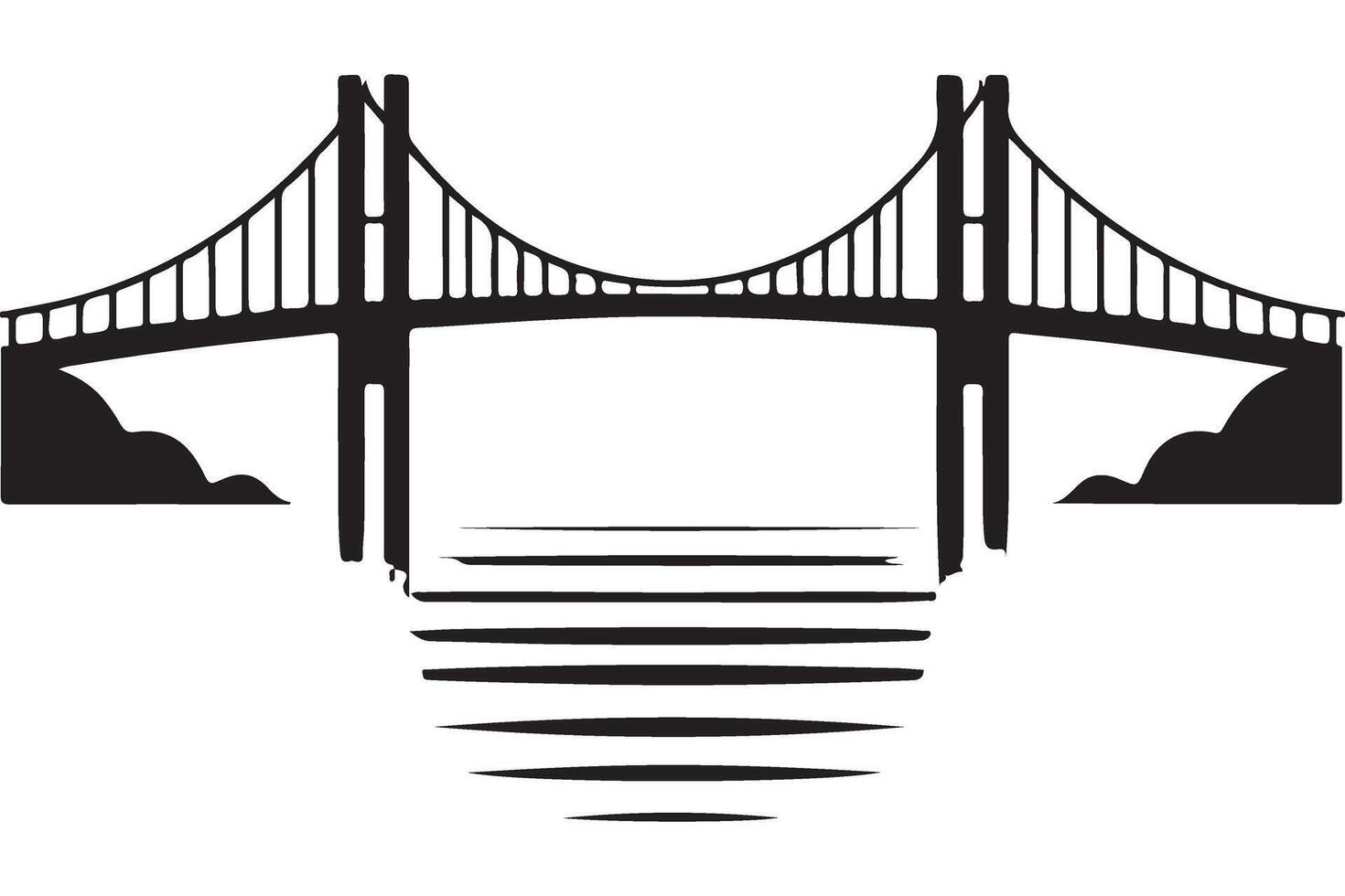 Iconic bridge construction engineering marvel architectural landmark illustration vector