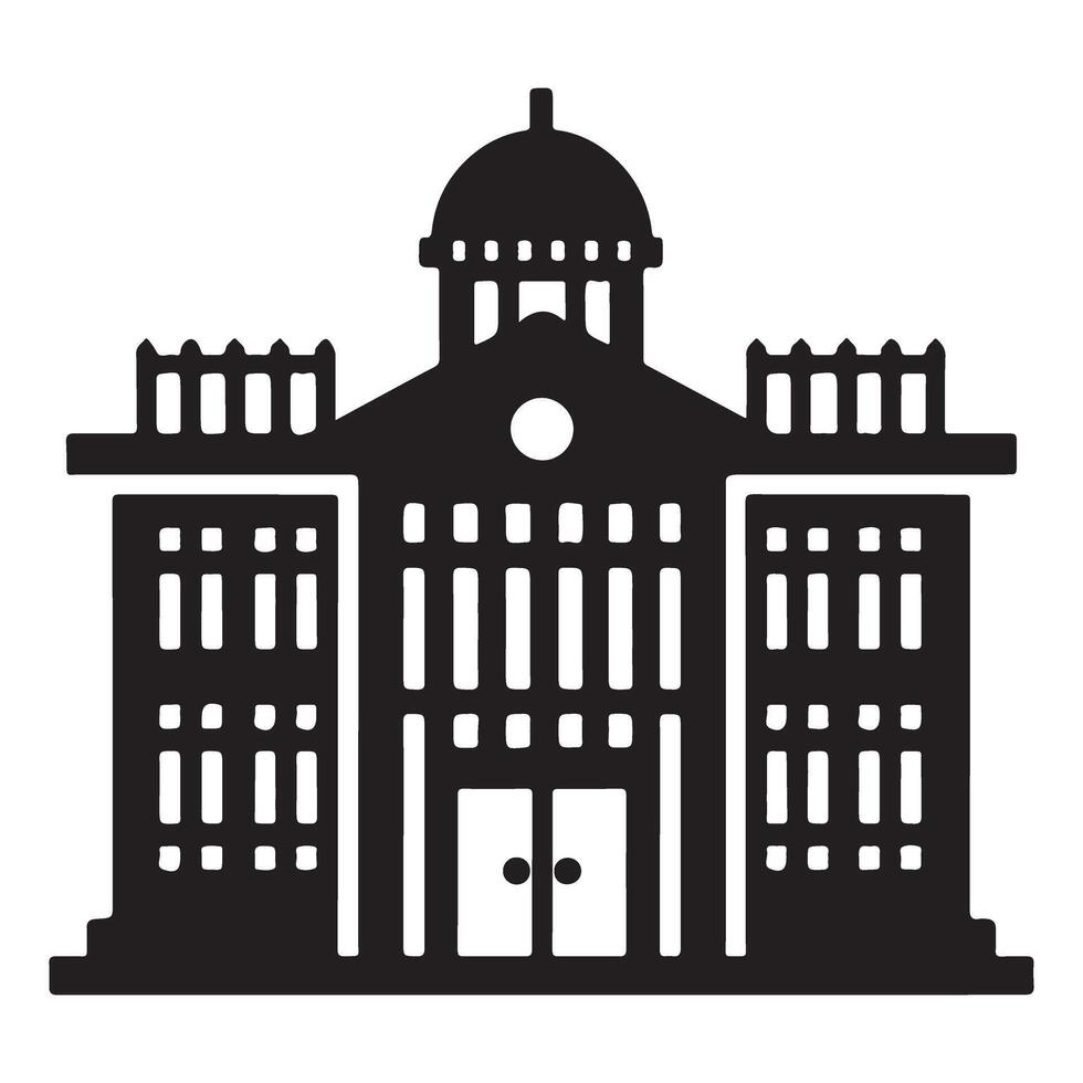 Government Building Illustration Symbol for Civic and Institutional vector