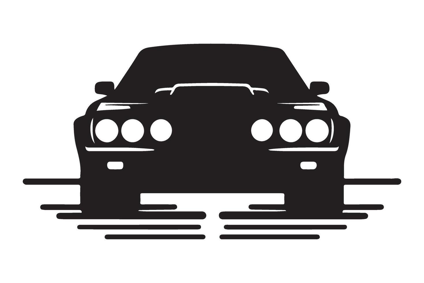 Silhouette Car Front View Illustration For Automotive Design vector