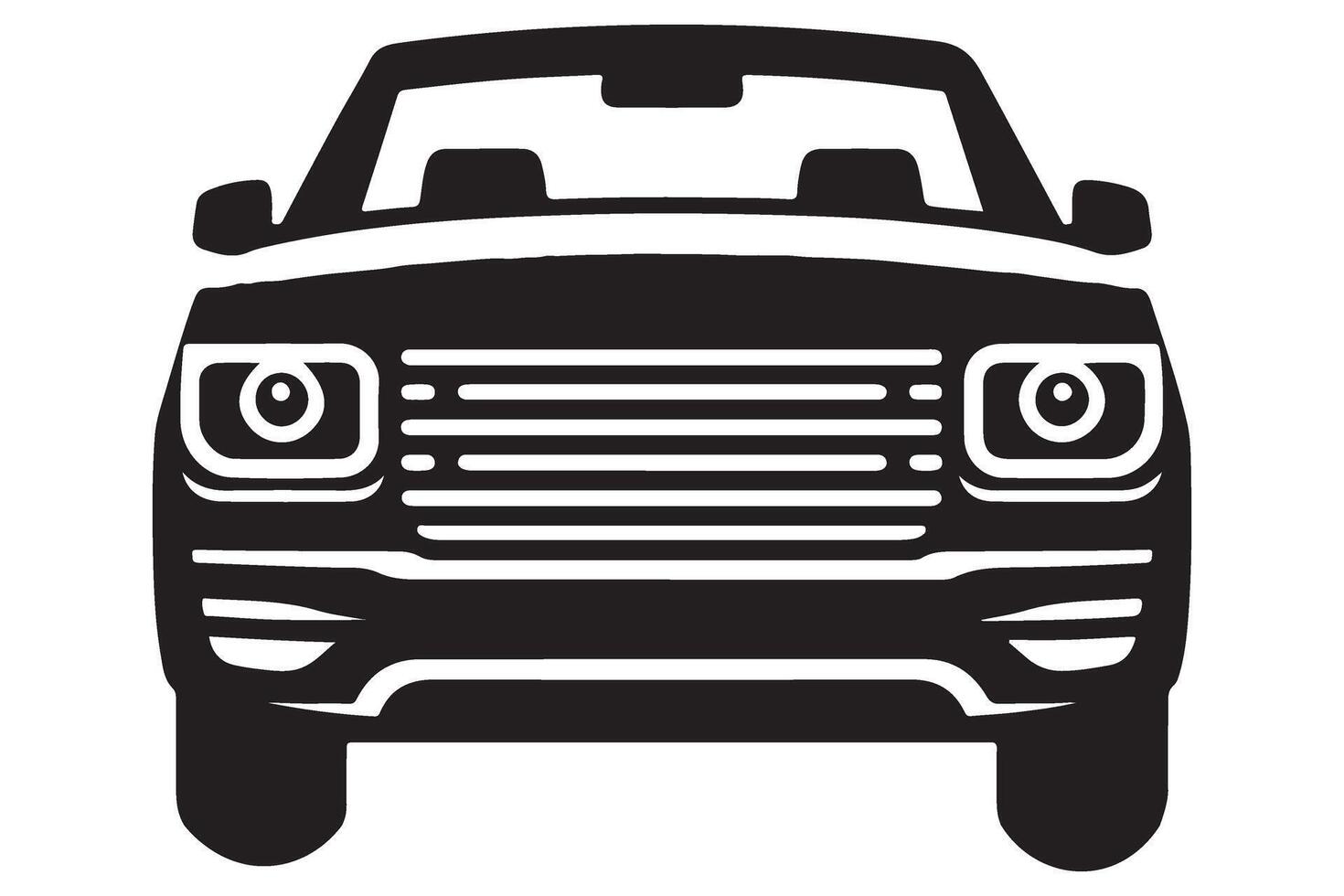 Front View Car Icon Silhouette for Transportation and Vehicle Designs vector