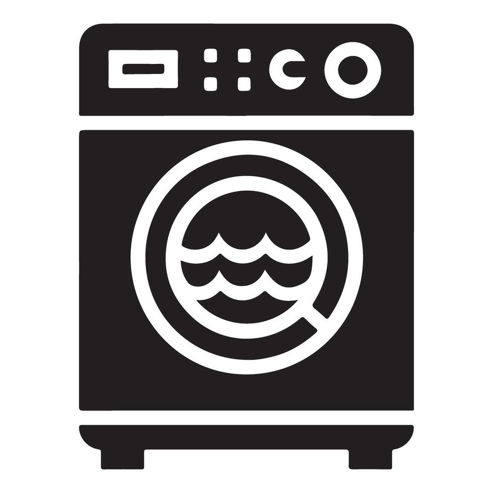 Silhouette of a Washing Machine Graphic for Laundry Solutions vector