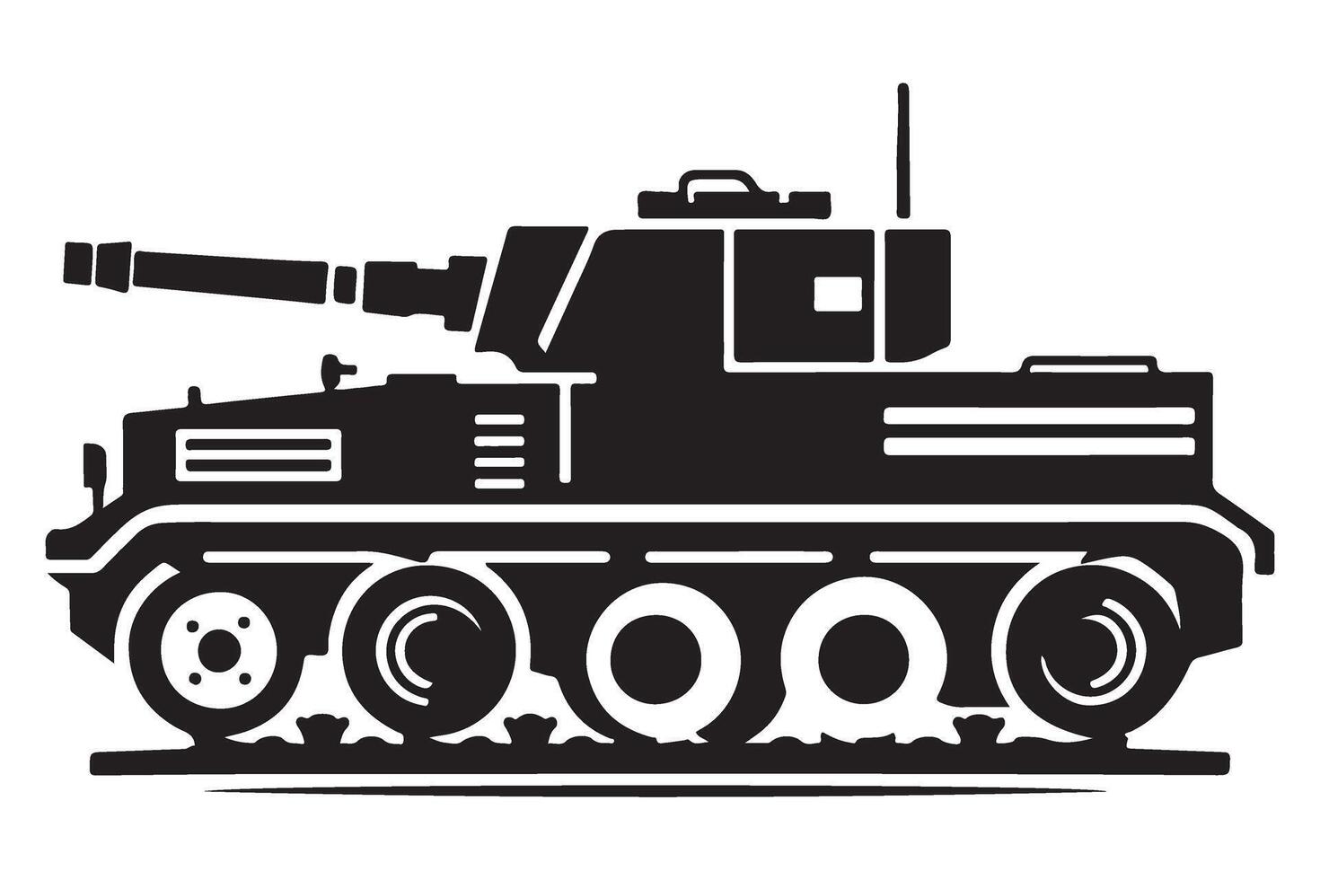 Tank Silhouette Graphic Illustration for Military and Defense vector