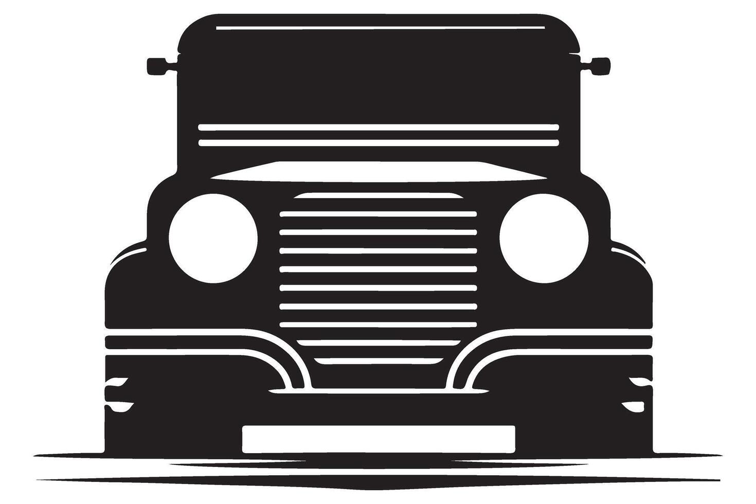 Classic Mini Cooper Silhouette Front View a Image vector