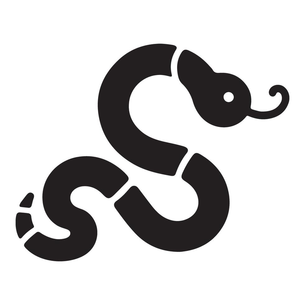 Coiled Snake Silhouette Illustration for Reptile and Wildlife vector