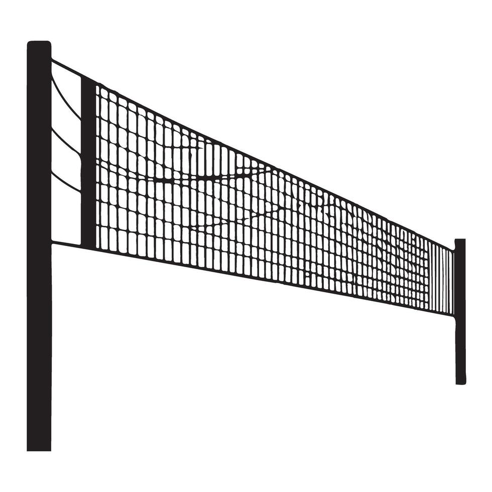Volleyball Net Illustration Sports Game Equipment Silhouette Design vector