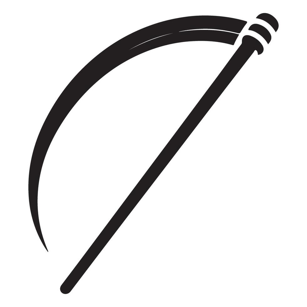 Grim Reaper Scythe Silhouette Illustration for Halloween or Occult vector