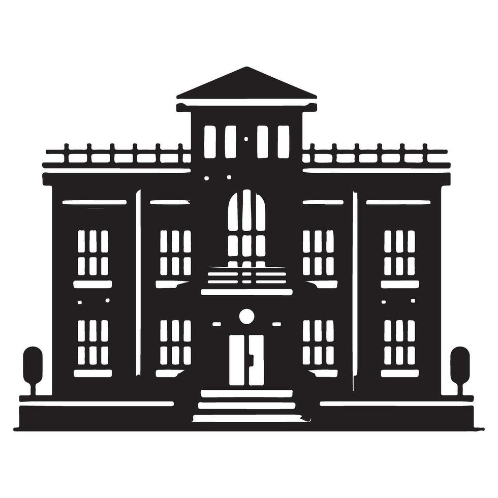 Classic Building Silhouette Illustration for Architecture Projects vector