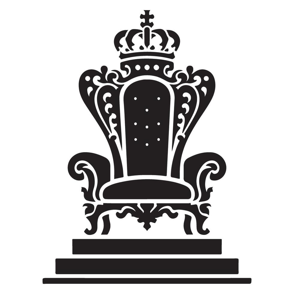 Ornate Royal Throne Silhouette Symbol of Authority vector