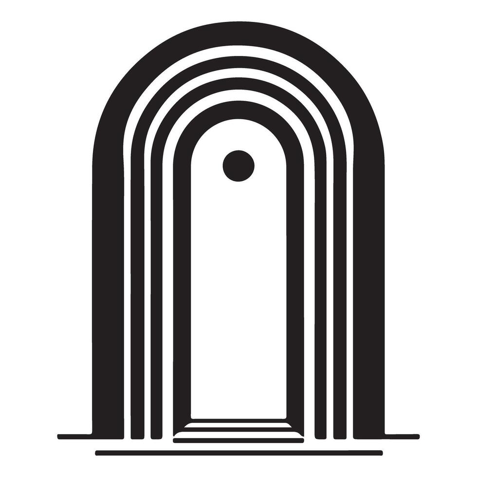 Abstract Archway Doorway Portal Entrance Silhouette Modern Design Element vector
