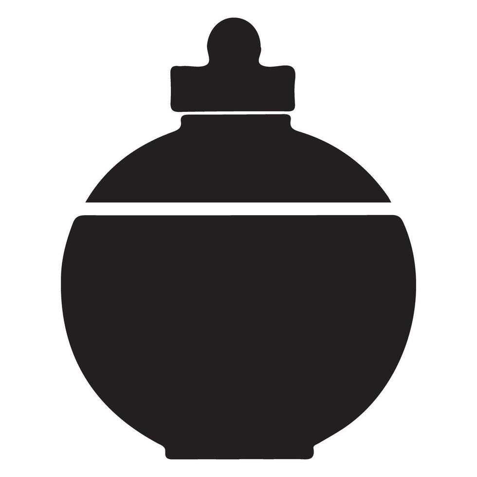 Elegant Round Bottle or Jar Silhouette Illustration vector