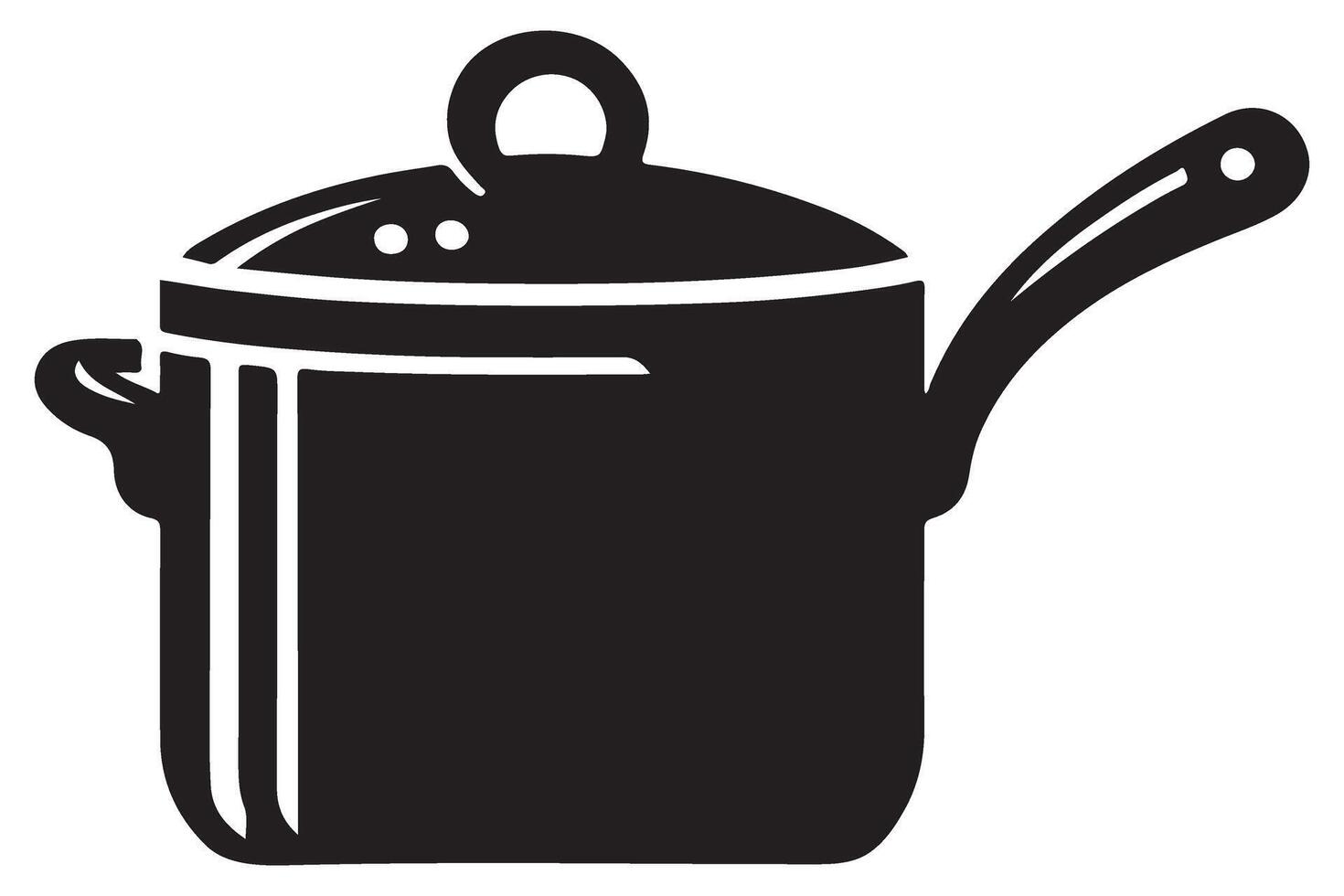 Stockpot illustration design enhances your culinary experience in black color vector