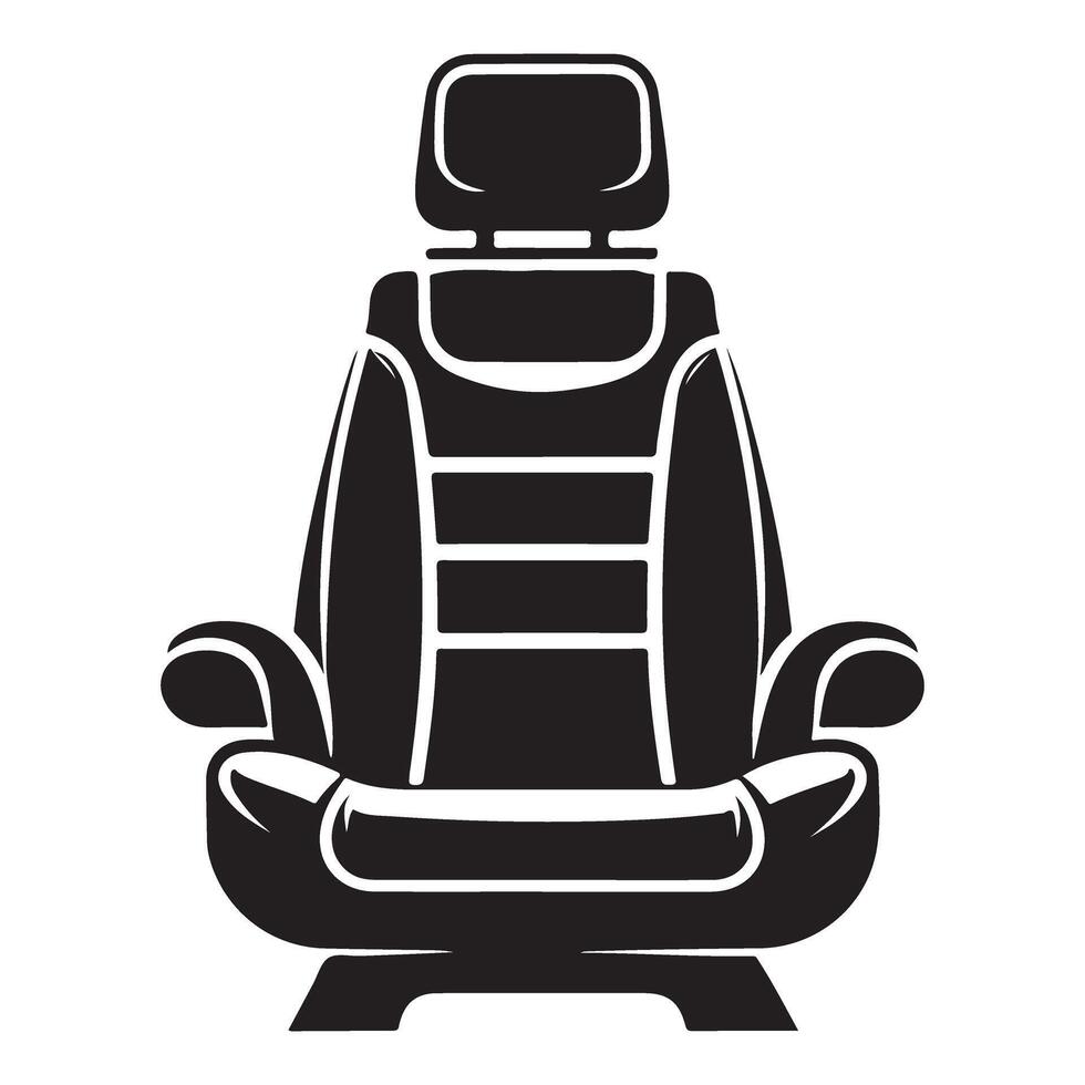 Luxurious Comfortable Automotive Seating Silhouette Design for Car Interiors vector