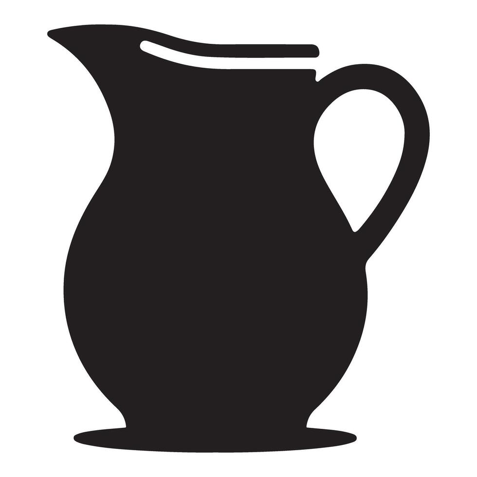 Elegant silhouette black water pitcher perfect for kitchen and dining room vector