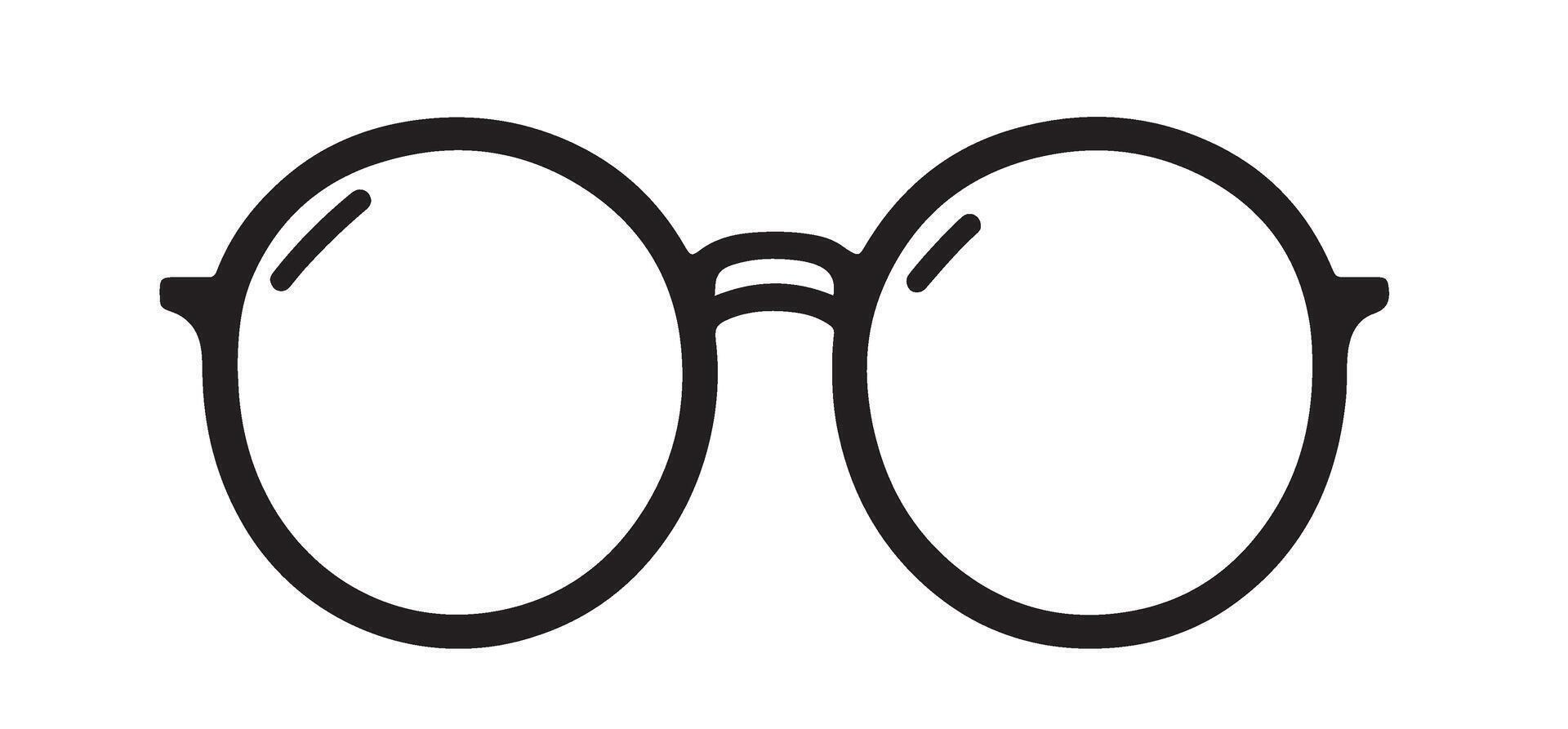 Round Glasses Illustration Simple Design Style Eye Protection Fashion vector