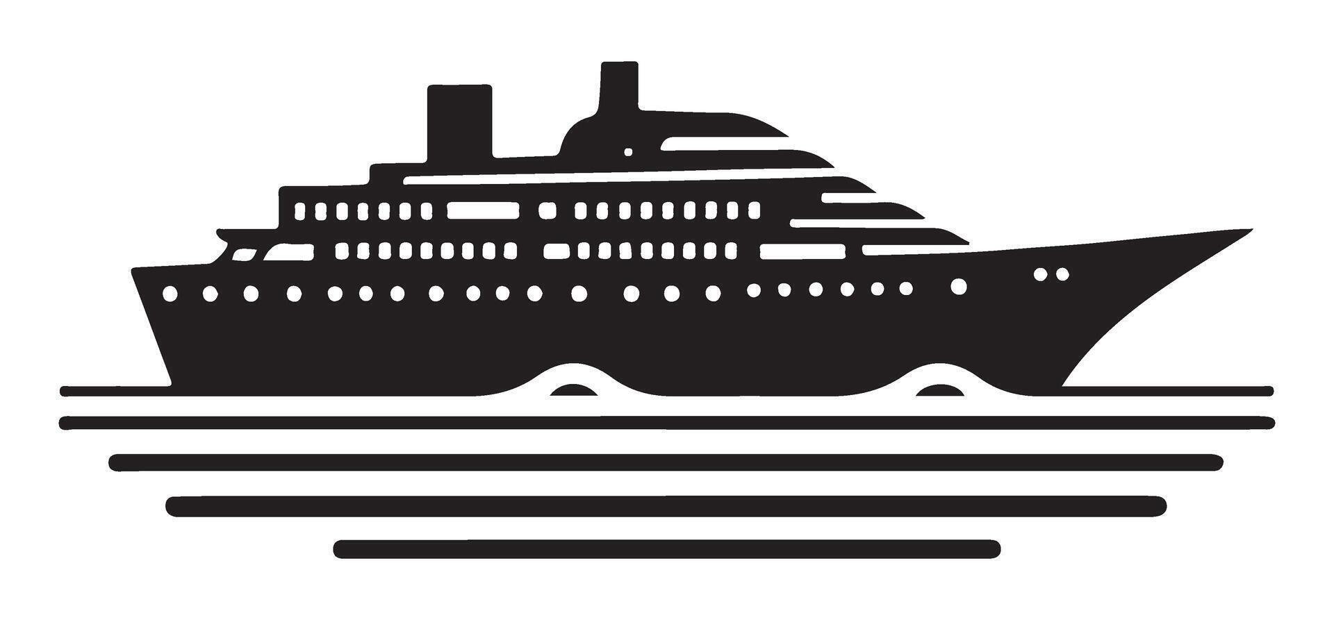 Luxury cruise ship sailing on the ocean vacation travel destination vector