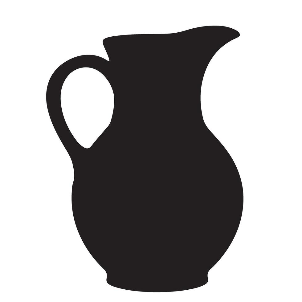 Elegant silhouette of a ceramic pitcher for serving drinks elegantly vector