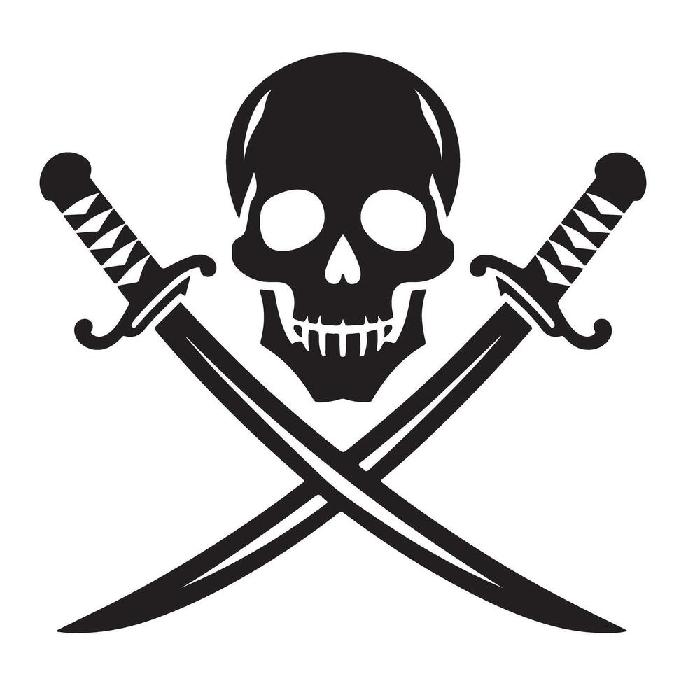 Skull and crossbones art symbol of piracy vector