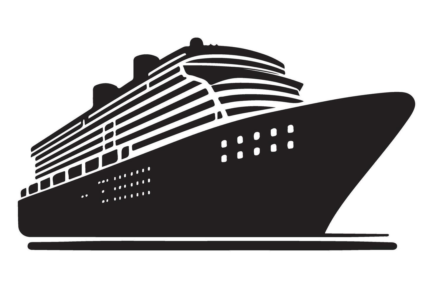 Luxury Cruise Ship Silhouette Illustration For Travel Adventures vector