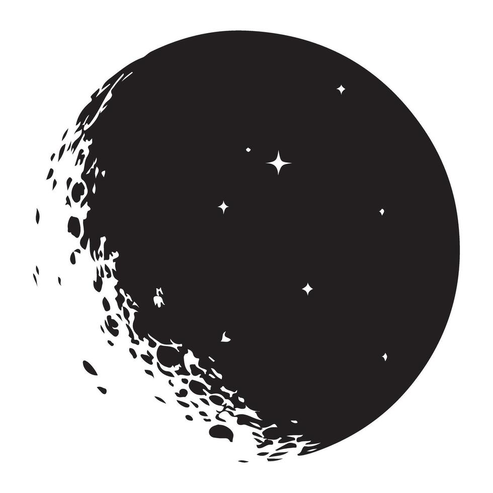 Waxing Gibbous Moon Phase Night Sky and Celestial Sphere View vector