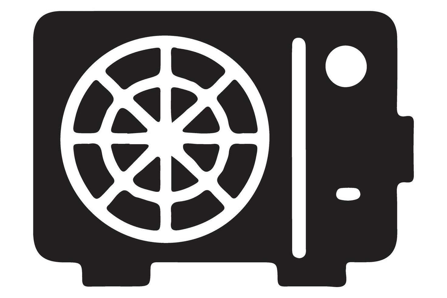 Efficient Air Conditioning Unit Silhouette Graphic Cooling System Design vector