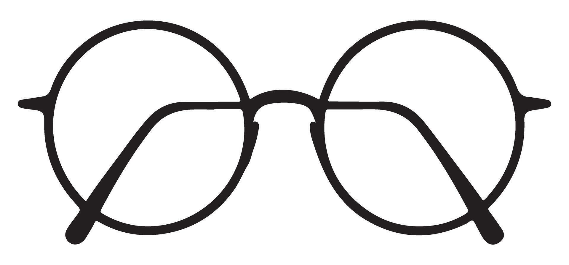 Thin Frame Round Glasses Graphic Accessory for Hipster Look vector
