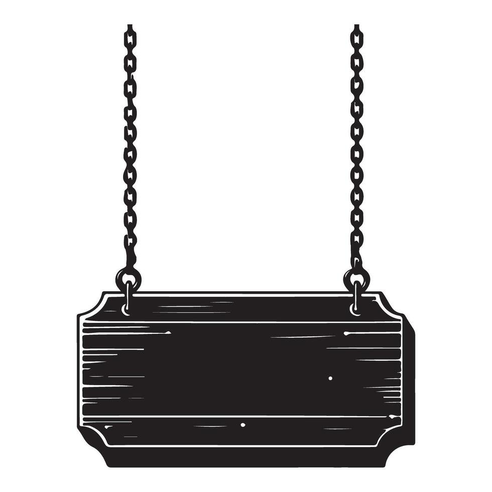 Classic Hanging Wooden Signboard Illustration for Marketing vector