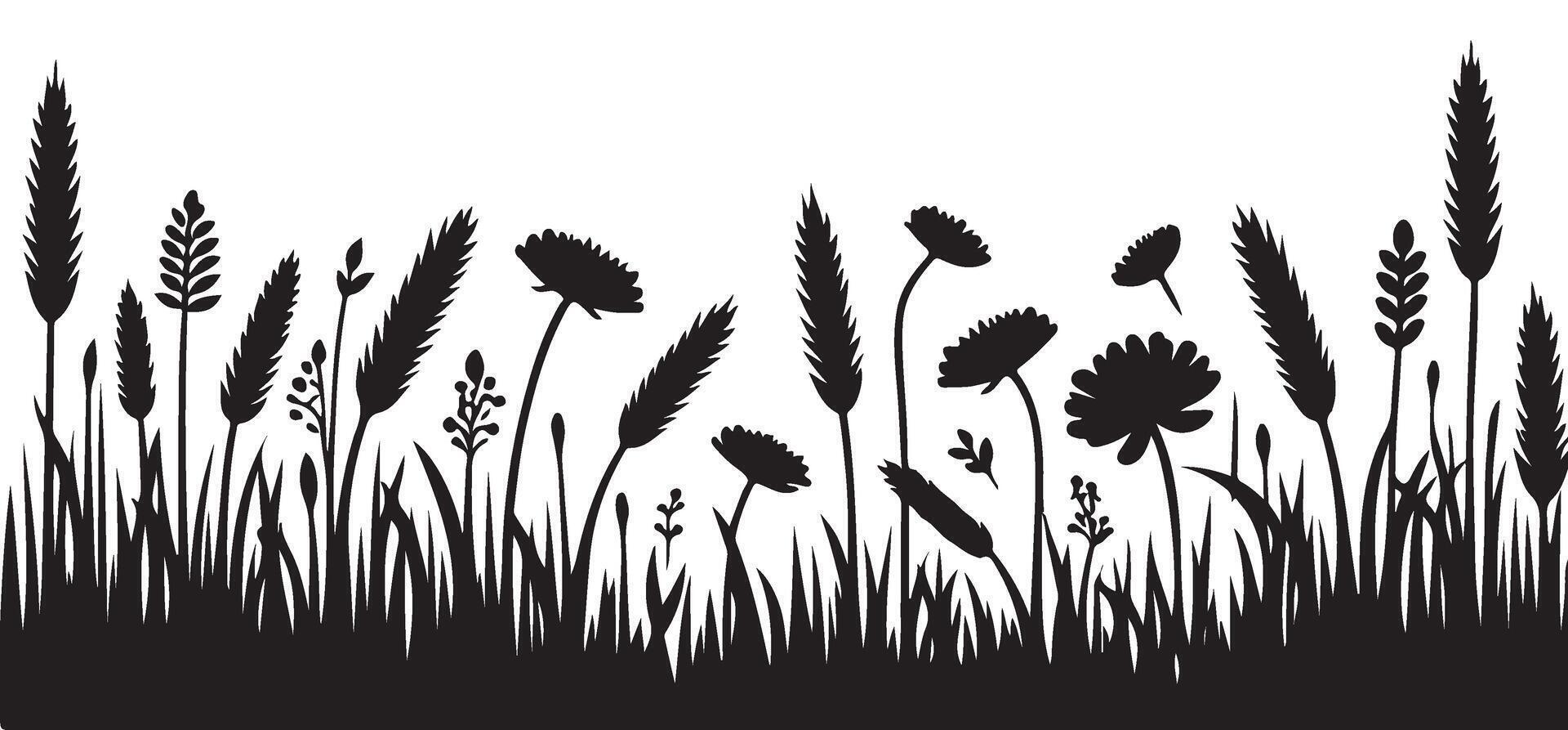 Vibrant Wildflower Meadow Illustration Design Element for Spring vector