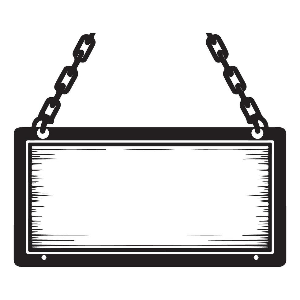 Blank Hanging Sign Illustration Empty Advertisement Board Design vector
