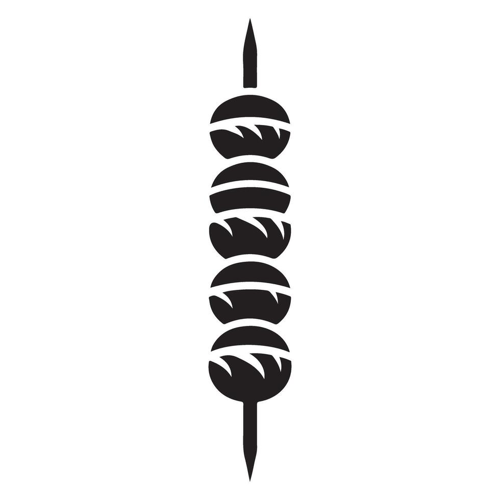 Skewered Meatballs Illustration Simple Appetizer Design Element vector