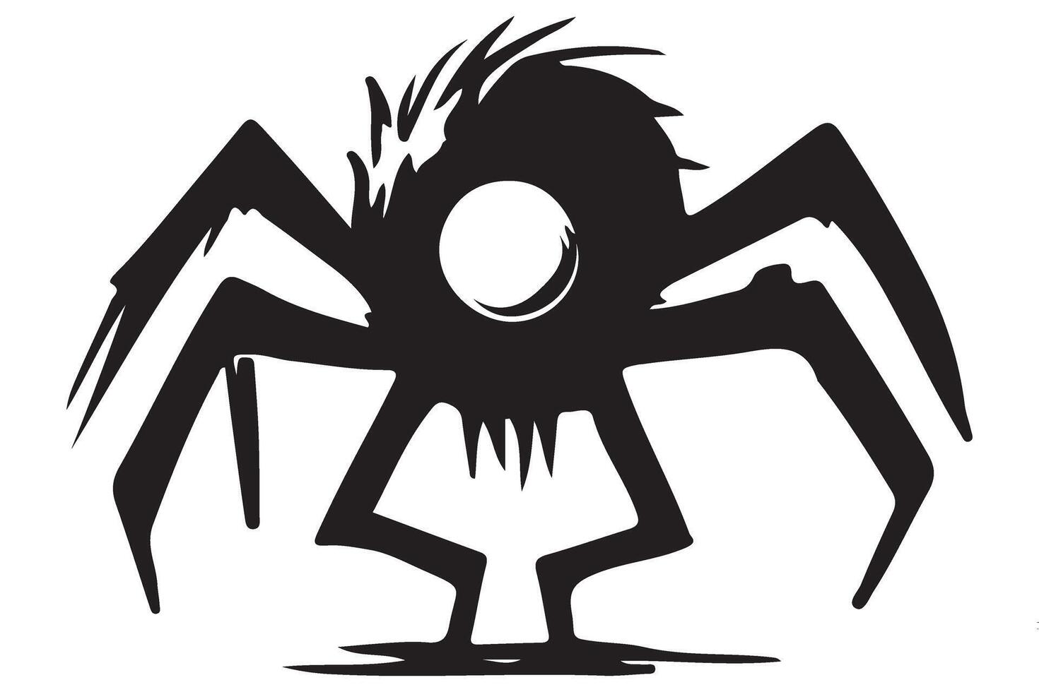 Abstract Monster Silhouette Art Illustration Unique Horror Design vector