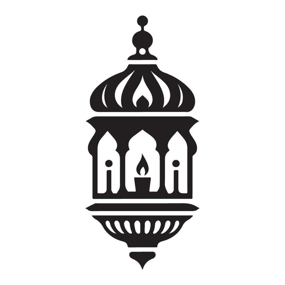 Ornate Lantern Silhouette Illustration for Decorative Lighting vector