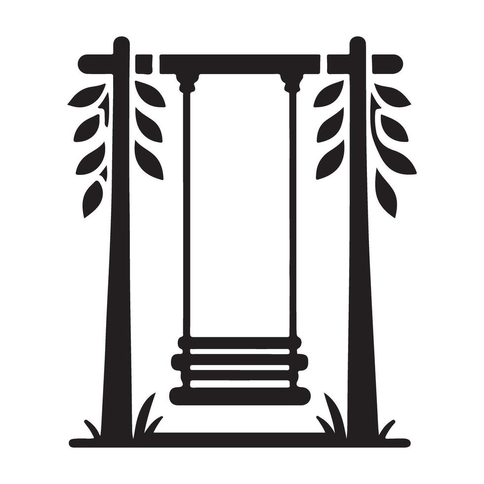 Charming Swing Silhouette Illustration for Park and Playtime Designs vector