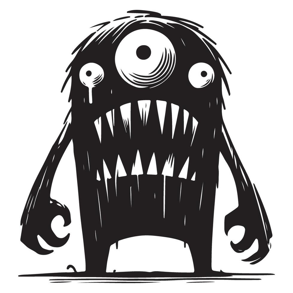 Scary Monster Silhouette Illustration for Halloween or Horror Designs vector