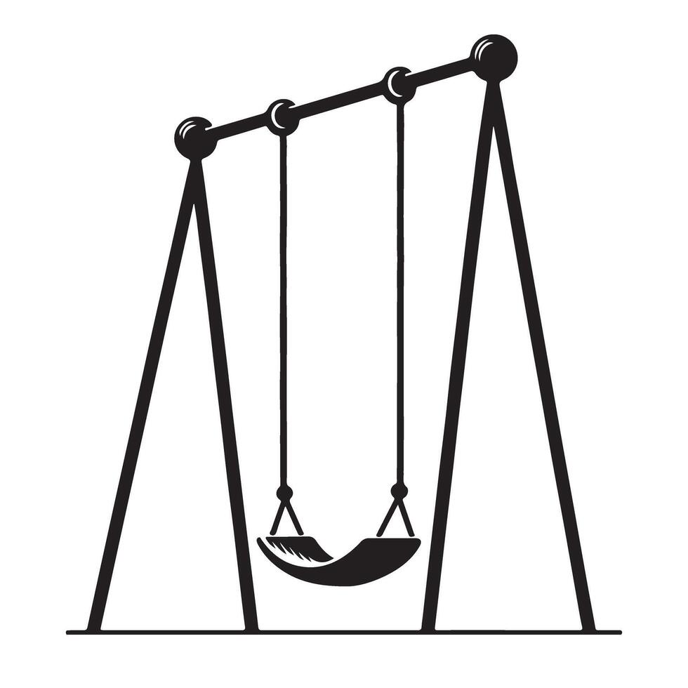 Classic Swing Set Silhouette Children's Playground Recreation Illustration vector