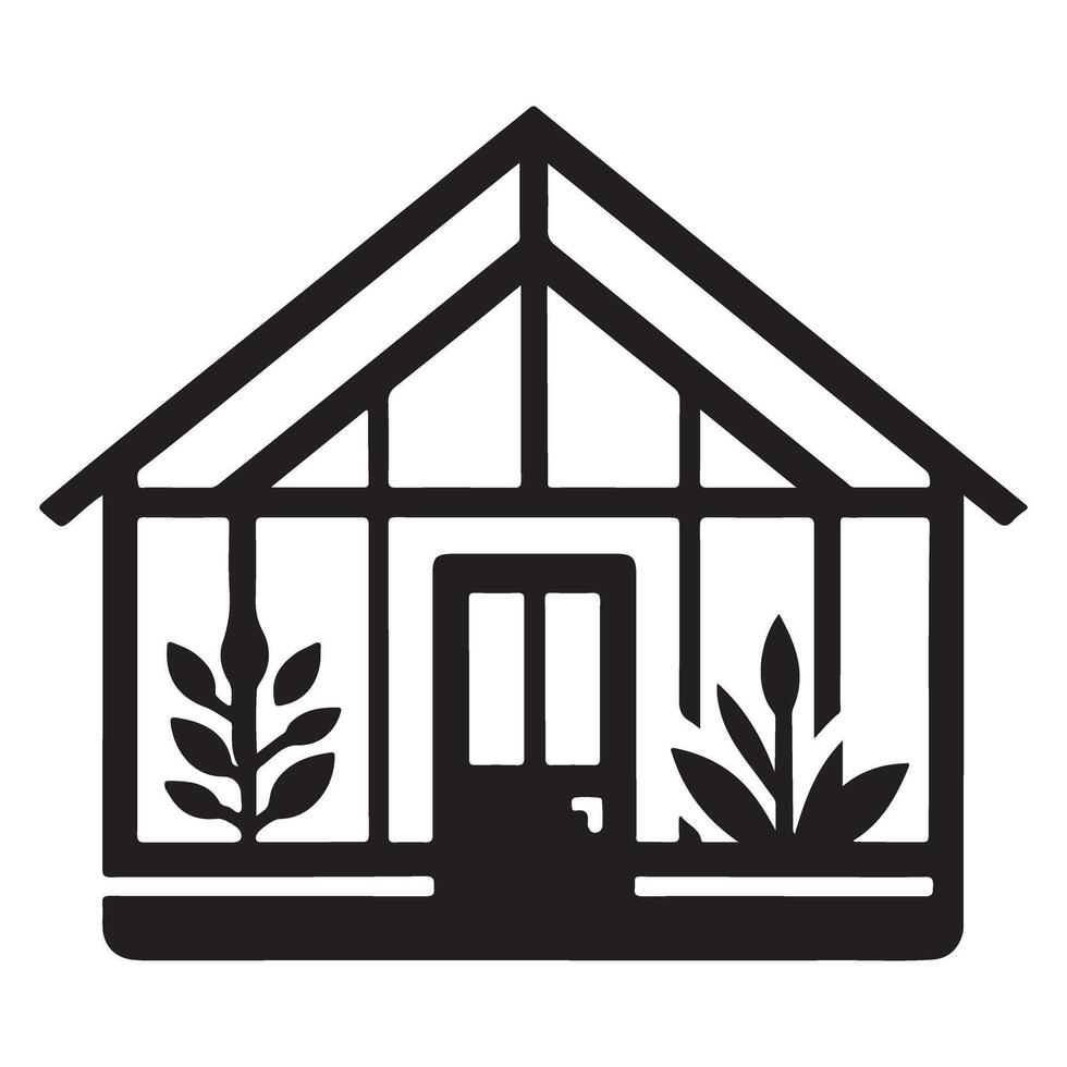 Greenhouse Silhouette A Illustration of Growing and Nurturing Life vector