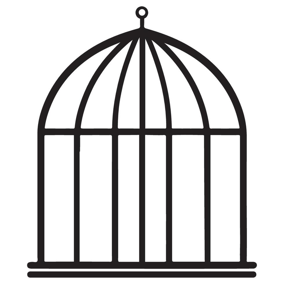 Classic Birdcage Illustration Simple and Minimalist Design vector