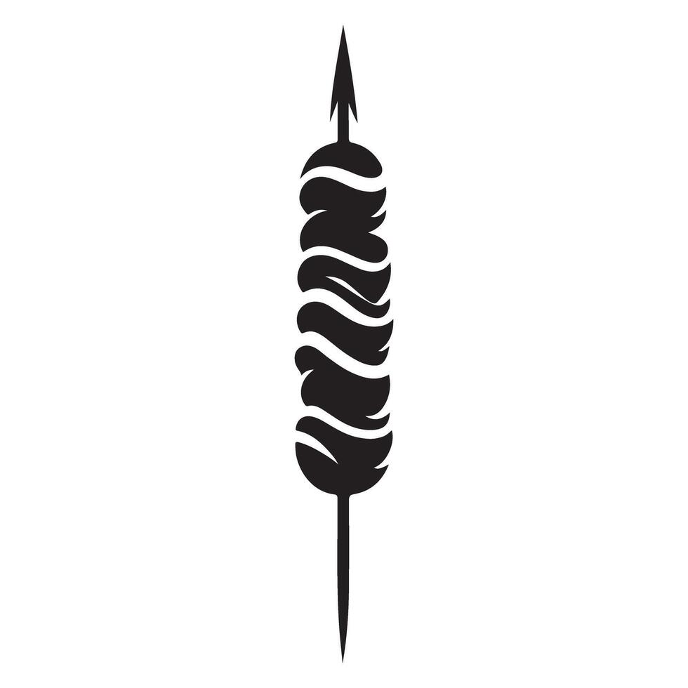 Cattail Reed Silhouette Illustration Natural Plant Design vector