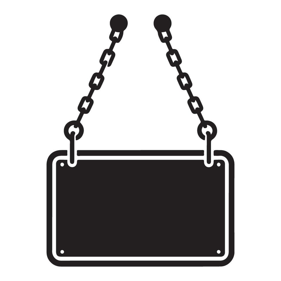 Blank Sign Hanging with Chain Business Advertisement Board Template vector