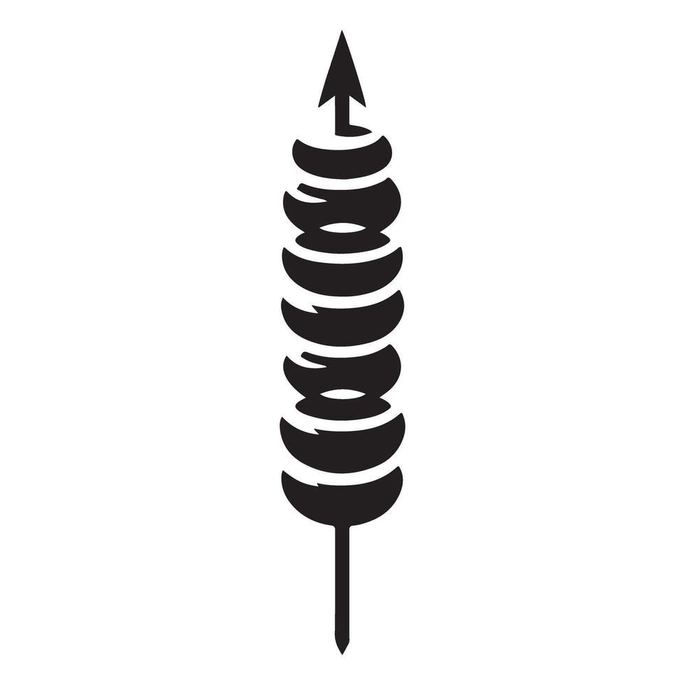 Delicious Meat Skewer Silhouette for Culinary and Food Designs vector