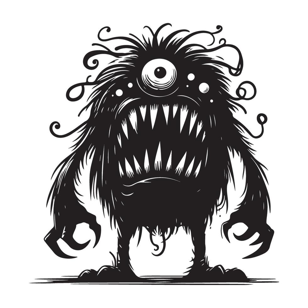 Creepy Monster Character Illustration art, suitable for Halloween theme design vector