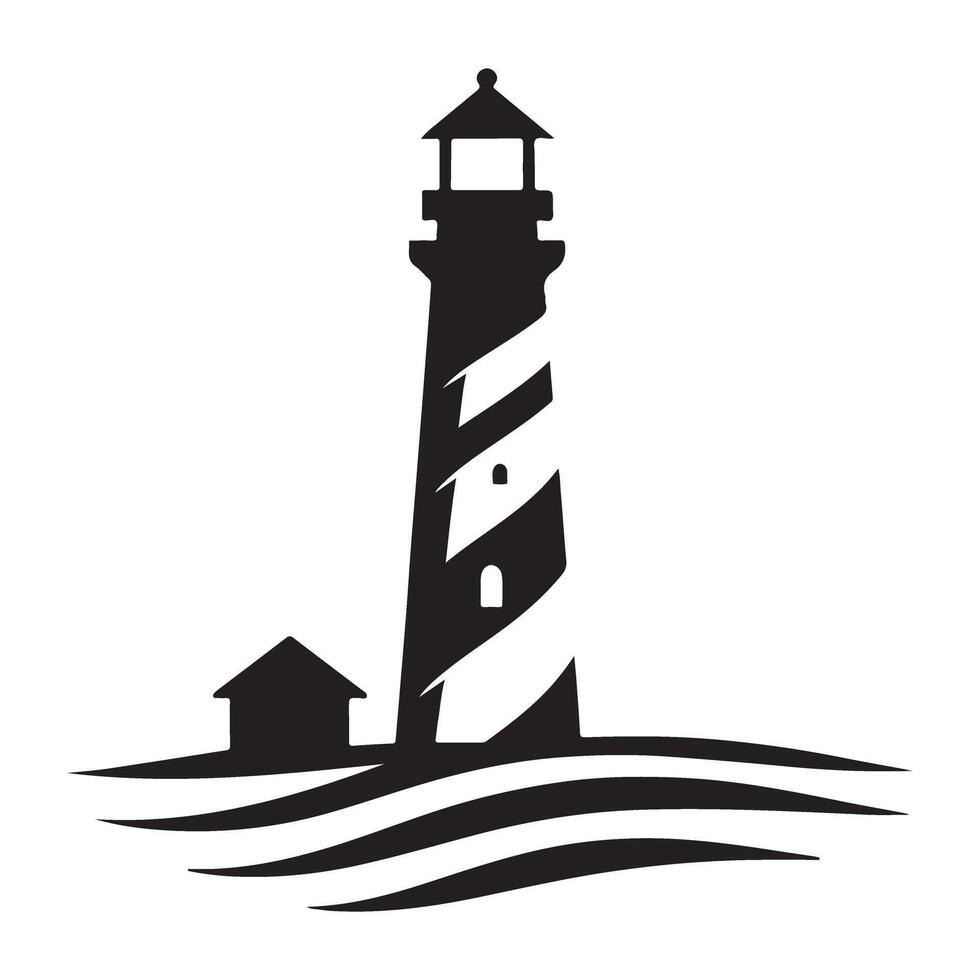 Lighthouse Art Illustration guiding light for maritime artwork vector