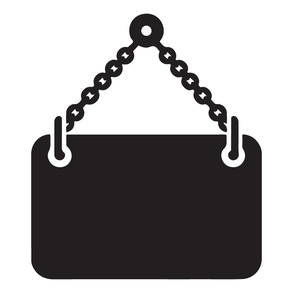 Hanging Signboard Blank Illustration Silhouette Retail Business vector