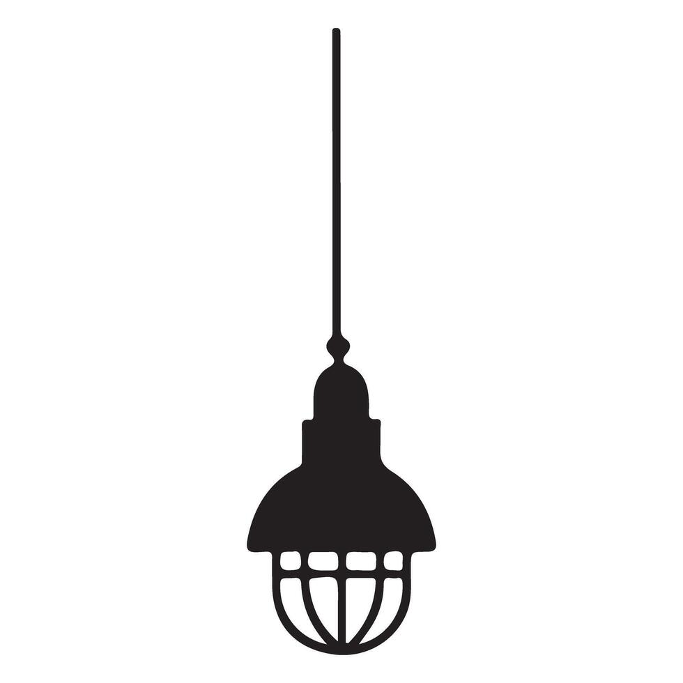 Industrial Style Hanging Pendant Light Fixture Silhouette Illustration vector