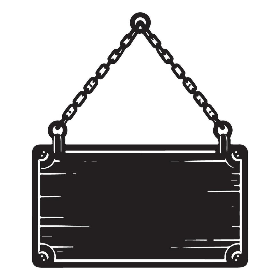 Rustic Wooden Hanging Sign Illustration for Vintage Branding vector