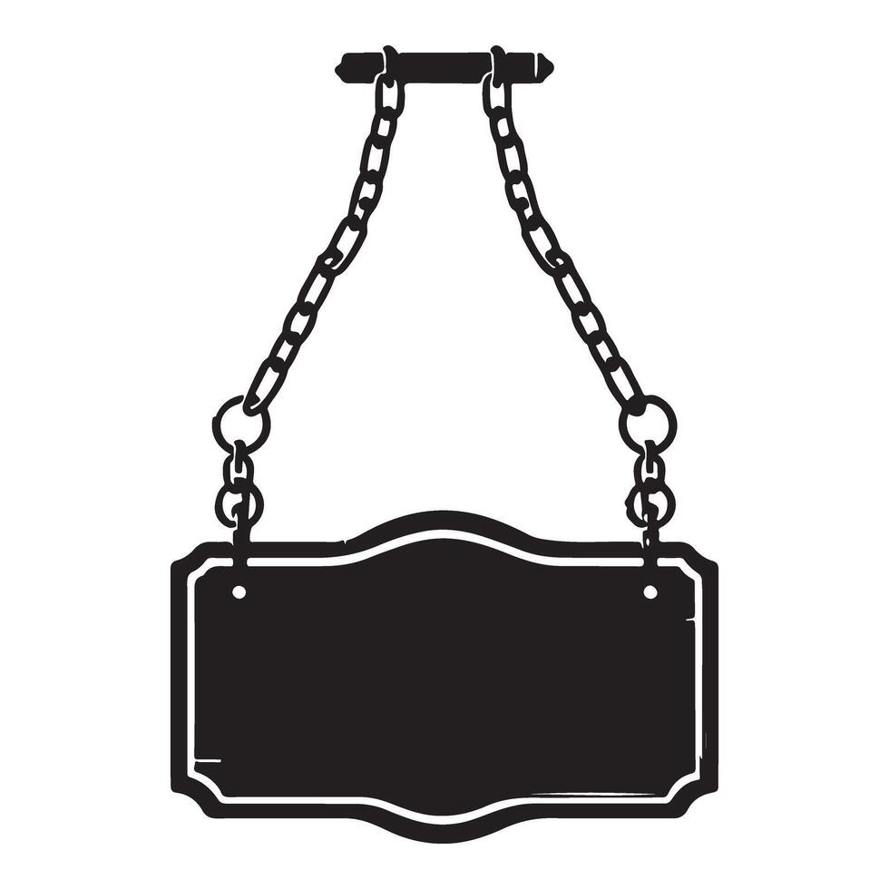 Hanging sign silhouette graphic for business advertisement display vector