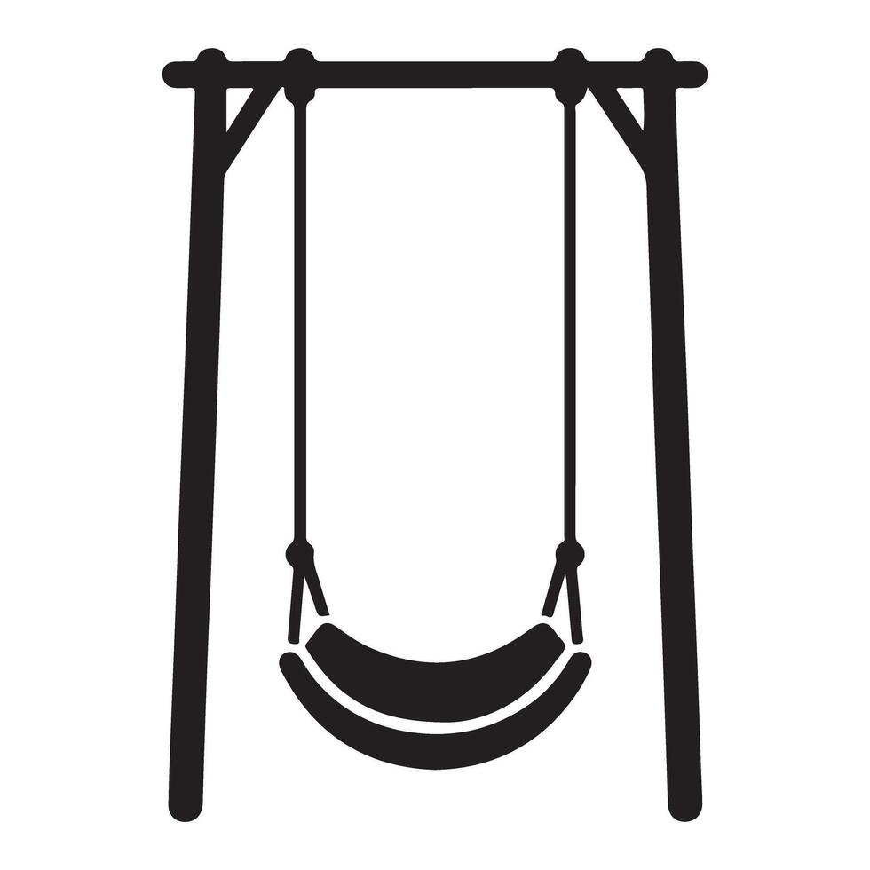 Outdoor swing set silhouette image for playground fun activity vector