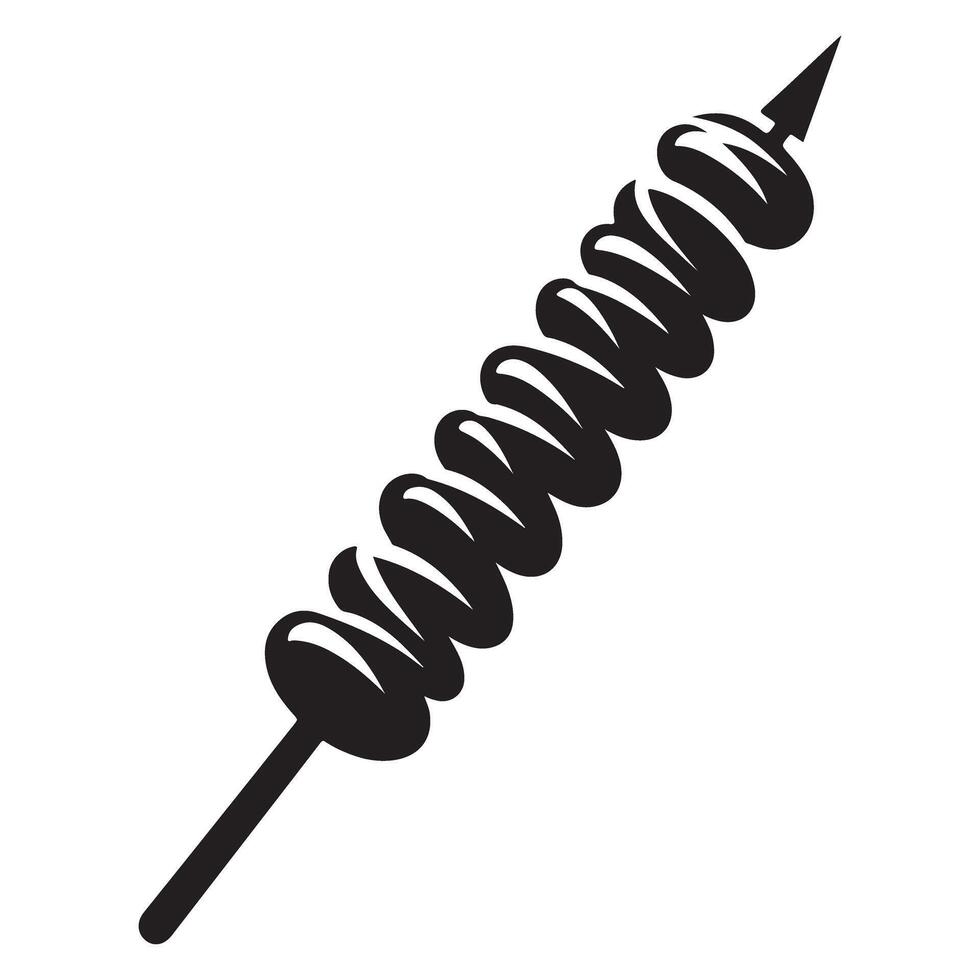 Grilled skewer silhouette image for barbecue food design vector