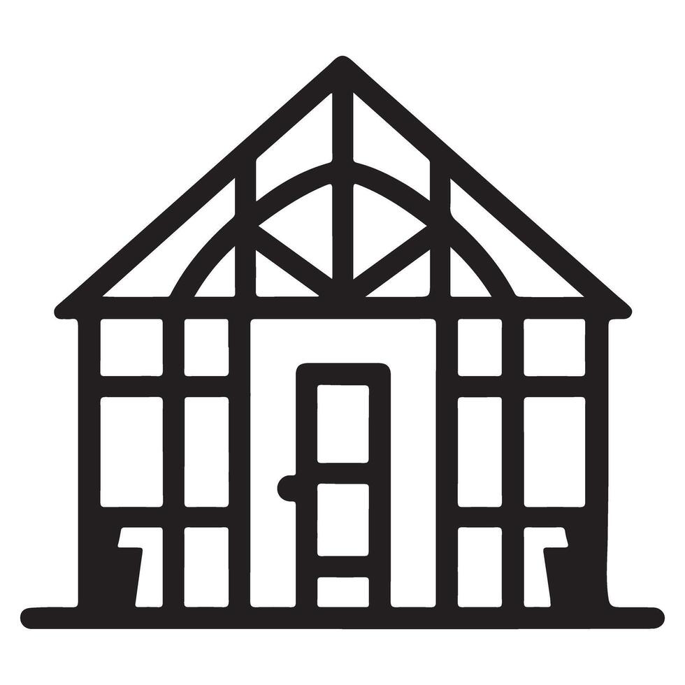 Classic Greenhouse Structure Illustration Gardening and Cultivation Design vector