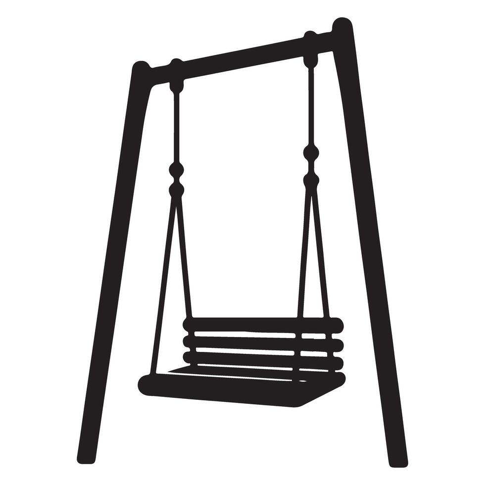 Classic Playground Swing Set Silhouette Illustration Design vector