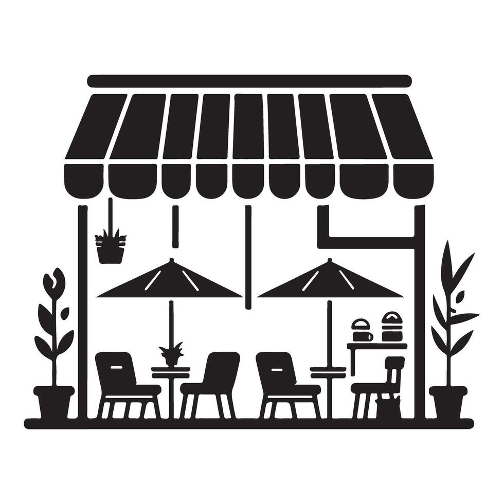 Cozy Cafe Outdoor Seating Illustration for Business and Design Projects vector